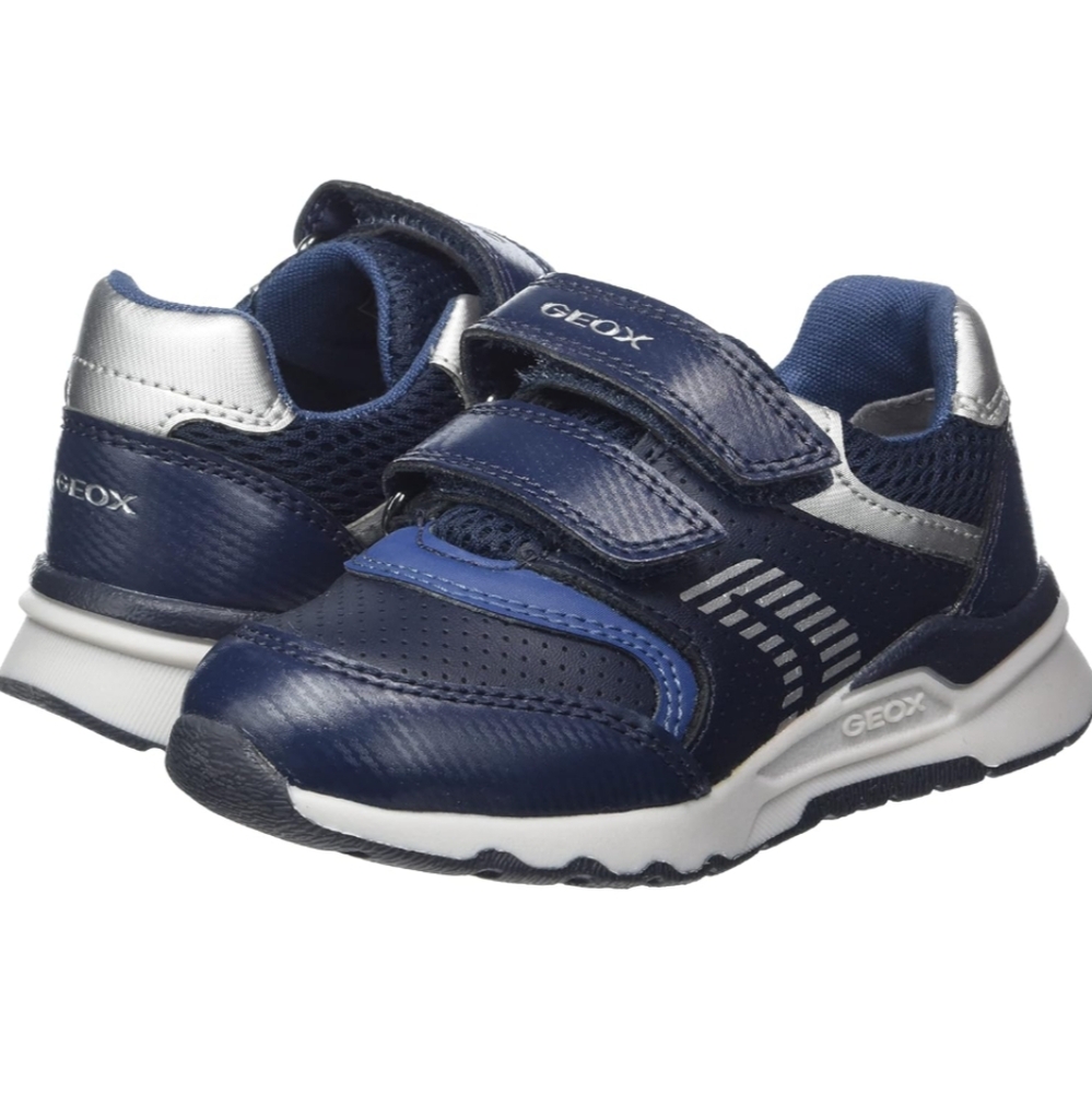Geox Blue and white Velcro strap sneakers USA Size 4.5 EU Size 20